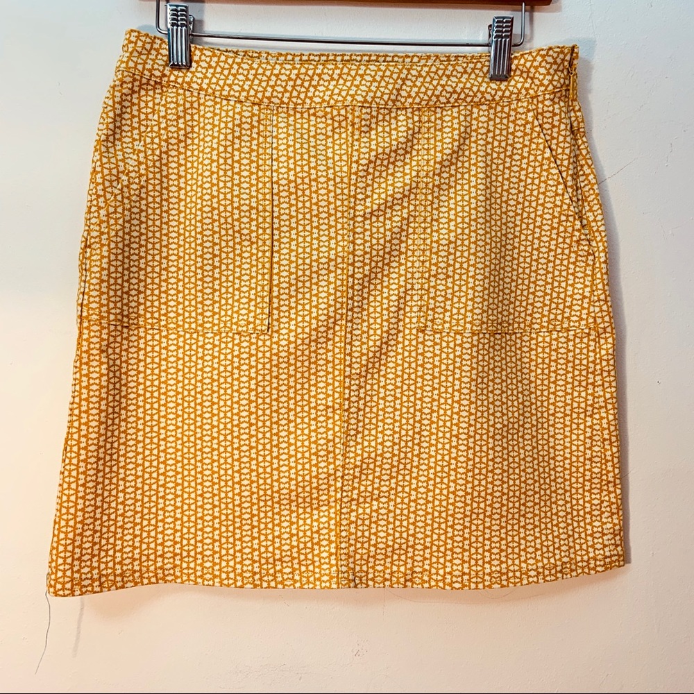 Prana Organic Cotton Blend Mustard Skirt Size 4